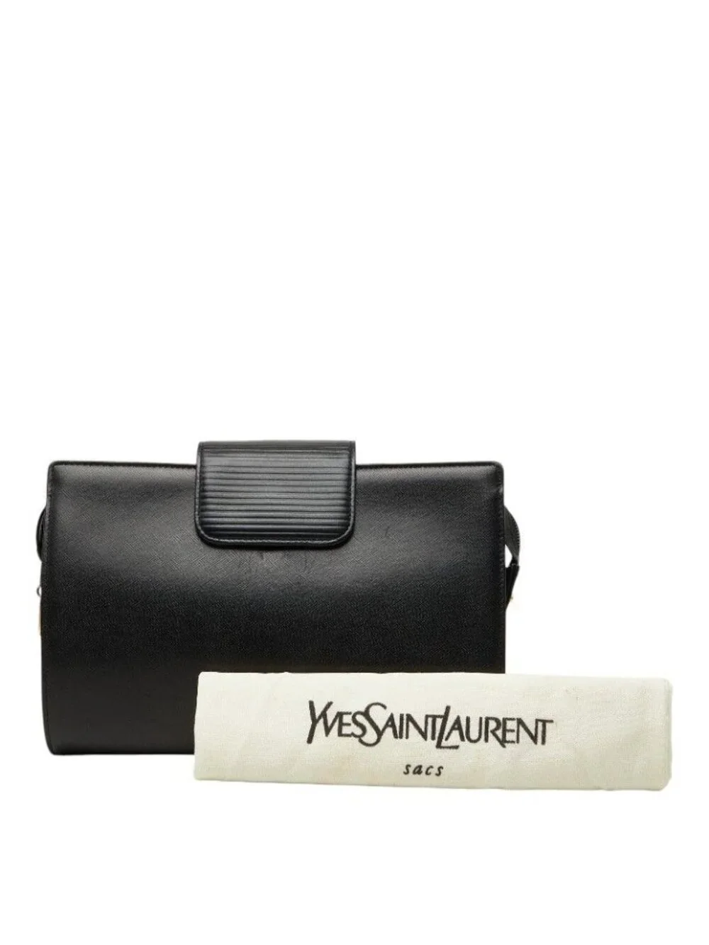 Saint Laurent Clutch Black Gold Leather